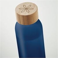 BOTTIGLIA IN VETRO SMERIGLIATO E BAMBOO